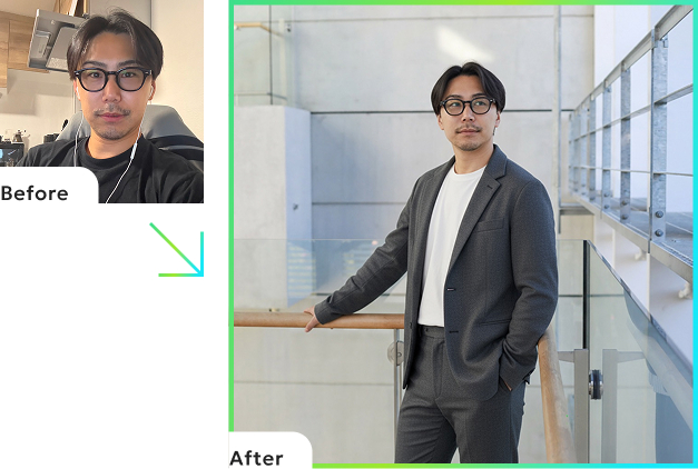 Before / After の生成写真の例