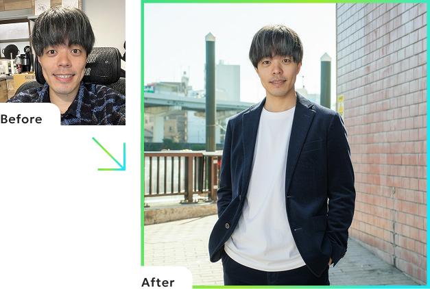 Before / After の生成写真の例