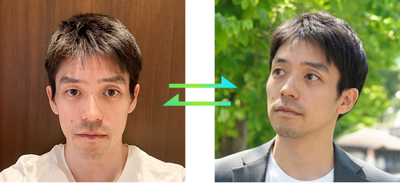 自撮り写真から生成された写真